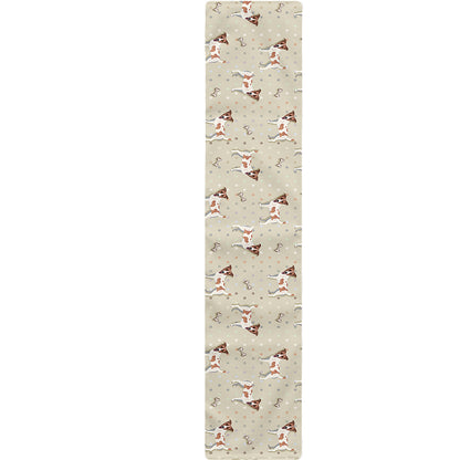 Polka Dot Jack Russell Terrier Print Table Runner