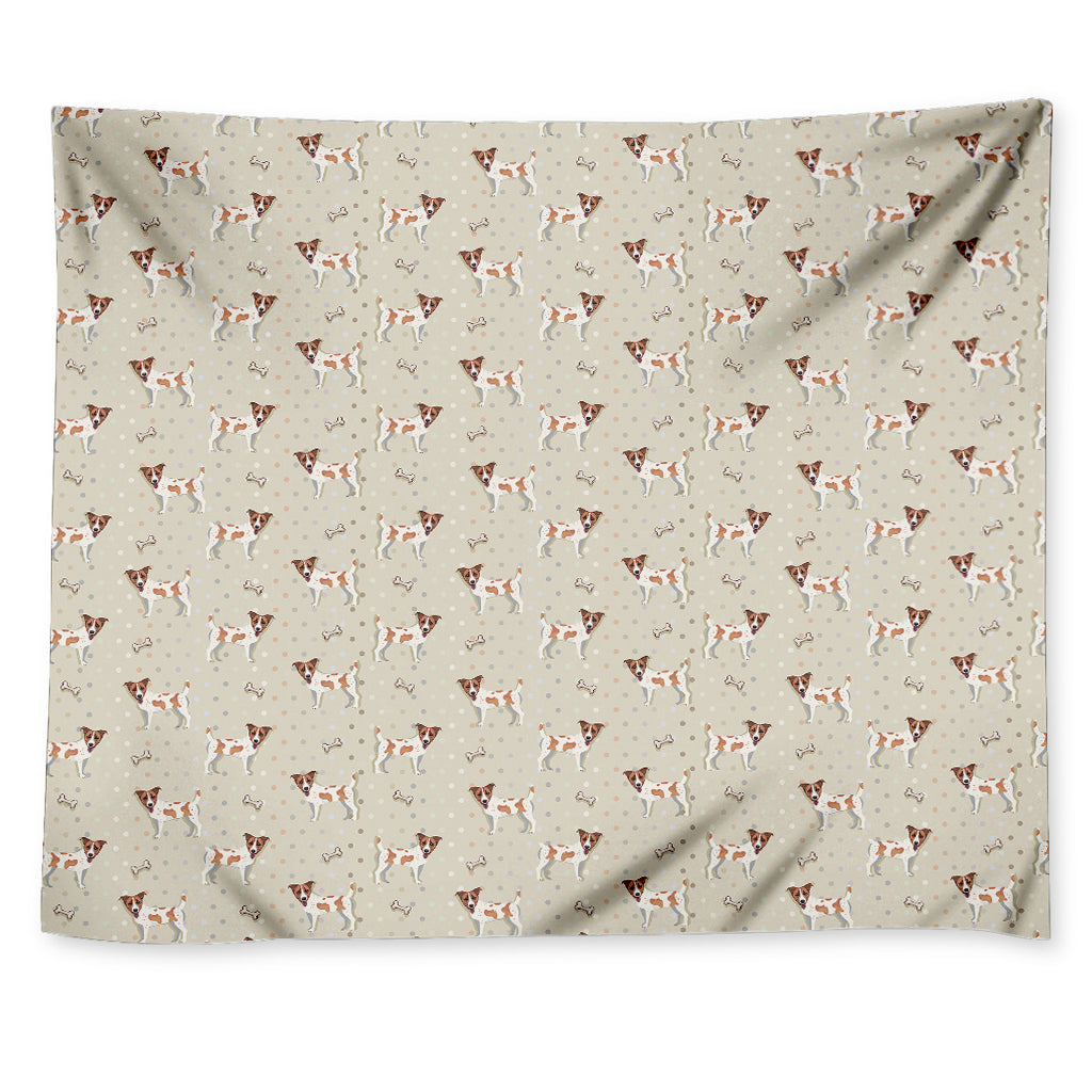 Polka Dot Jack Russell Terrier Print Tapestry