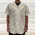 Polka Dot Jack Russell Terrier Print Textured Short Sleeve Shirt