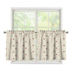 Polka Dot Jack Russell Terrier Print Tier Curtains
