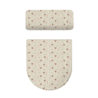Polka Dot Jack Russell Terrier Print Toilet Lid And Tank Cover Set