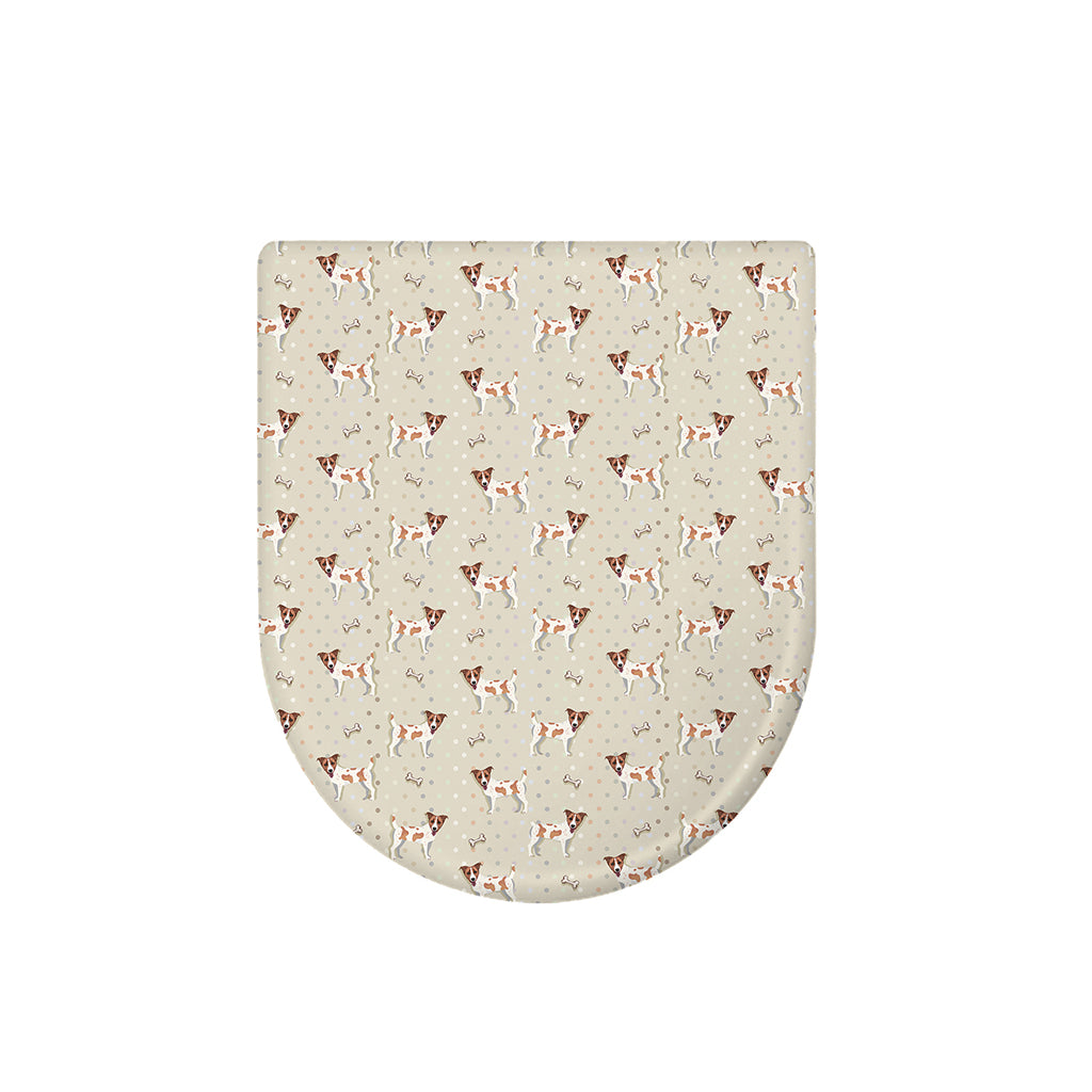 Polka Dot Jack Russell Terrier Print Toilet Lid Cover