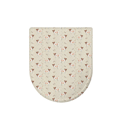 Polka Dot Jack Russell Terrier Print Toilet Lid Cover