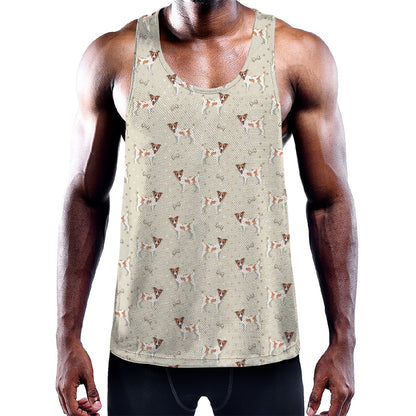 Polka Dot Jack Russell Terrier Print Training Tank Top