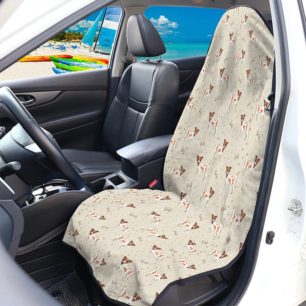 Polka Dot Jack Russell Terrier Print Waterproof Car Seat Cover