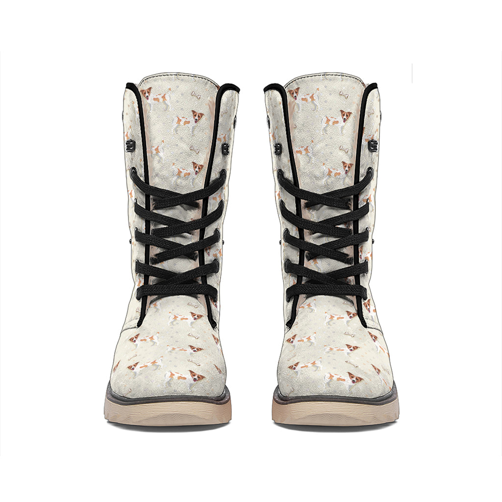 Polka Dot Jack Russell Terrier Print Winter Boots