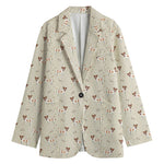 Polka Dot Jack Russell Terrier Print Women's Blazer