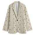 Polka Dot Jack Russell Terrier Print Women's Cotton Blazer