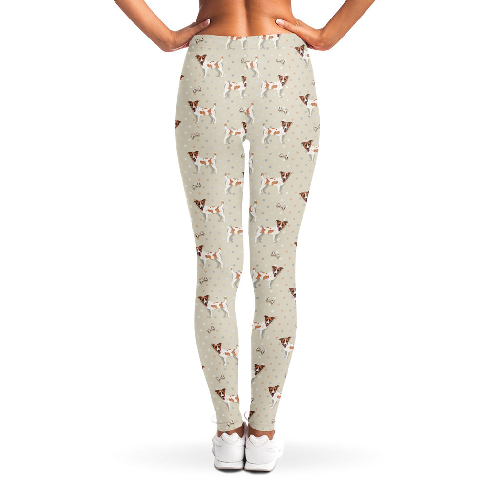 Polka Dot Jack Russell Terrier Print Women's Leggings