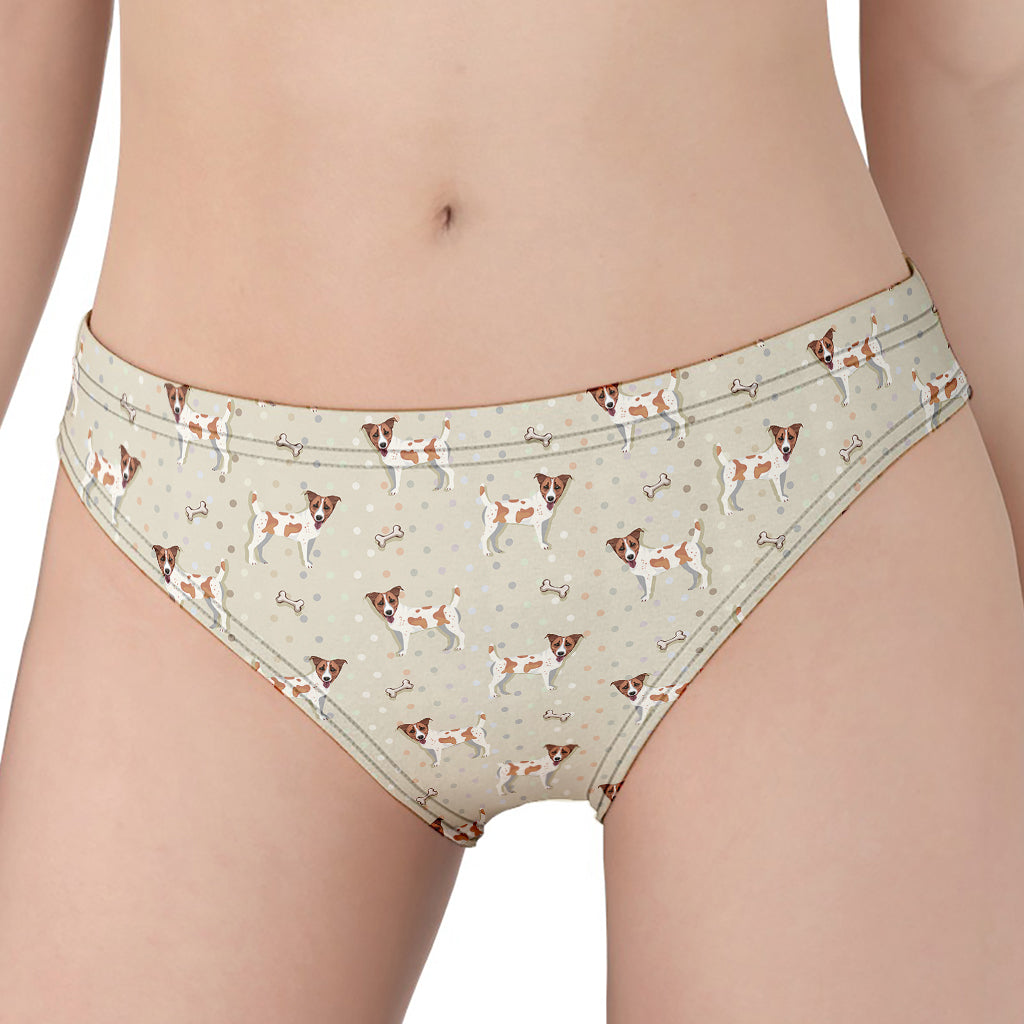 Polka Dot Jack Russell Terrier Print Women's Panties