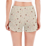 Polka Dot Jack Russell Terrier Print Women's Split Running Shorts