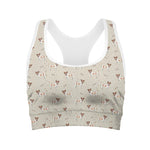 Polka Dot Jack Russell Terrier Print Women's Sports Bra