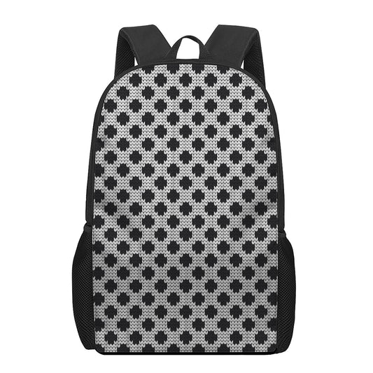 Polka Dot Knitted Pattern Print 17 Inch Backpack
