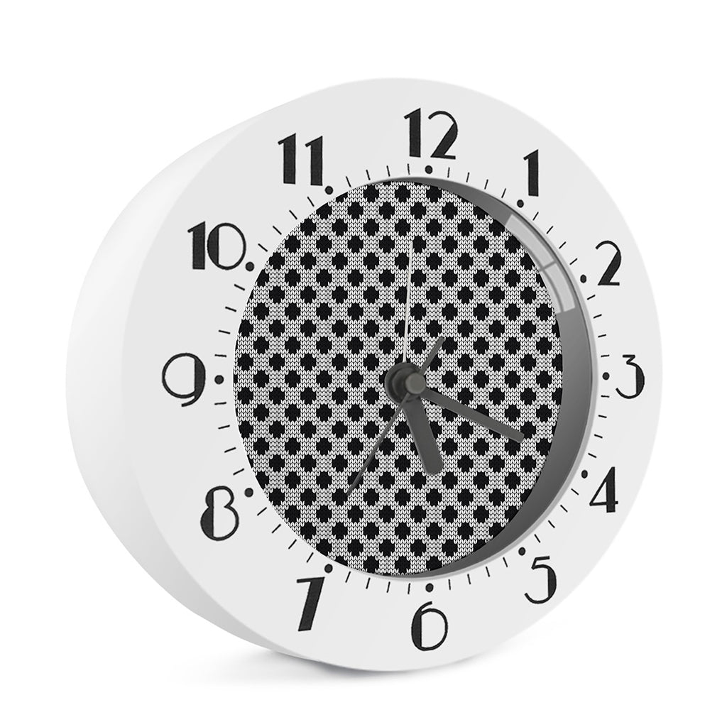 Polka Dot Knitted Pattern Print Alarm Clock