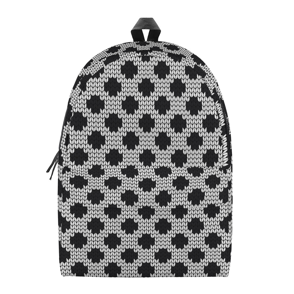 Polka Dot Knitted Pattern Print Backpack