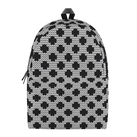 Polka Dot Knitted Pattern Print Backpack