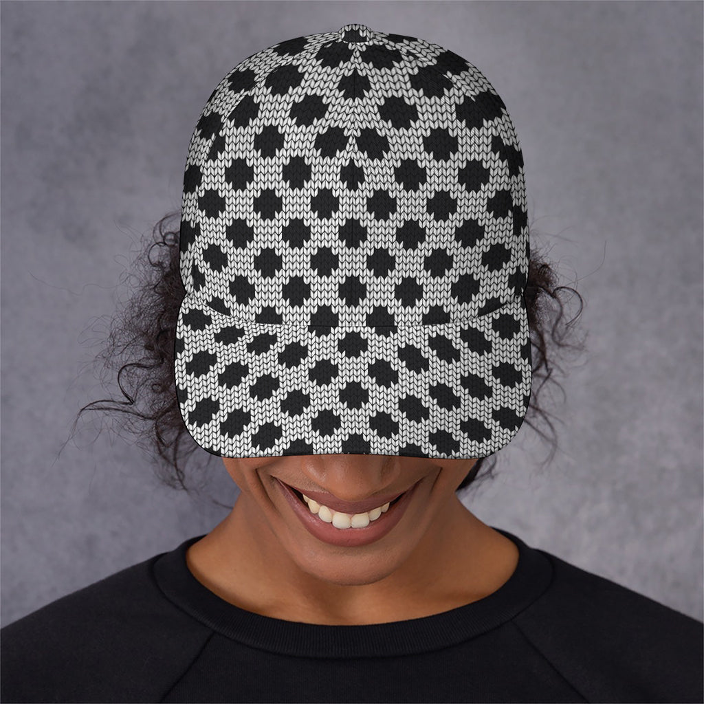 Polka Dot Knitted Pattern Print Baseball Cap