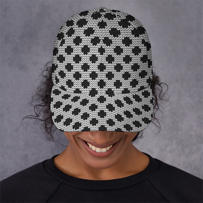 Polka Dot Knitted Pattern Print Baseball Cap