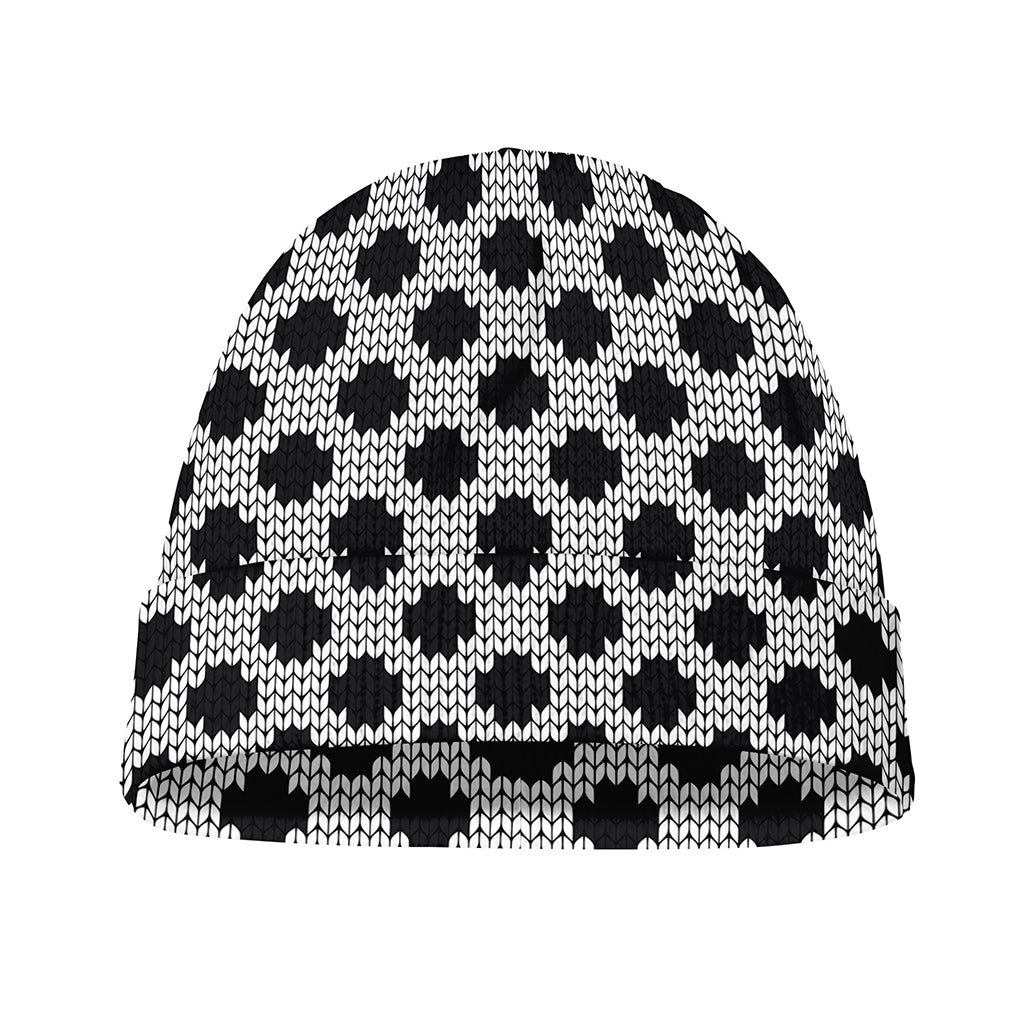 Polka Dot Knitted Pattern Print Beanie