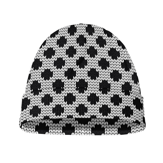 Polka Dot Knitted Pattern Print Beanie