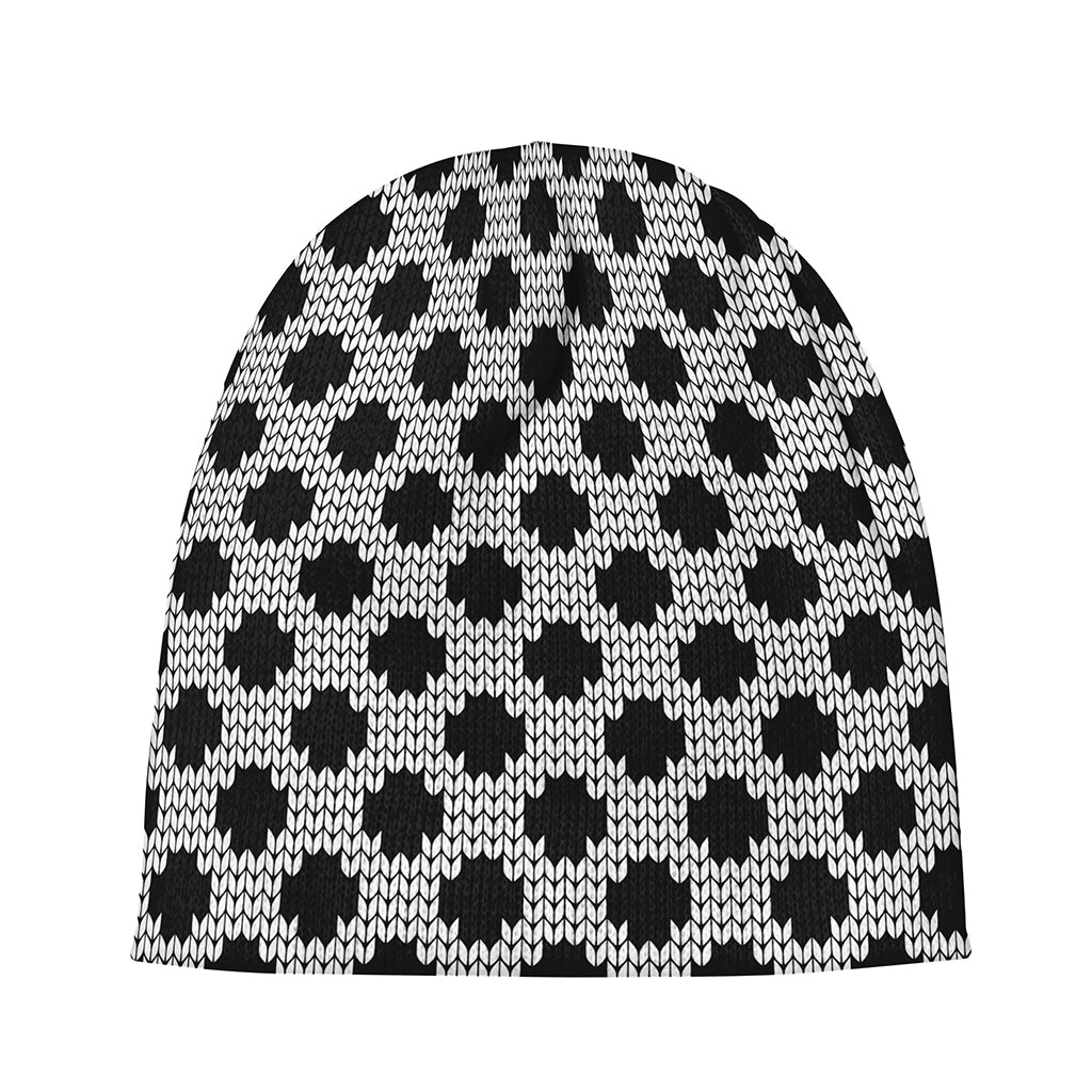 Polka Dot Knitted Pattern Print Beanie