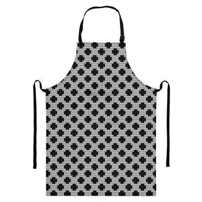 Polka Dot Knitted Pattern Print Bib Apron With Pocket