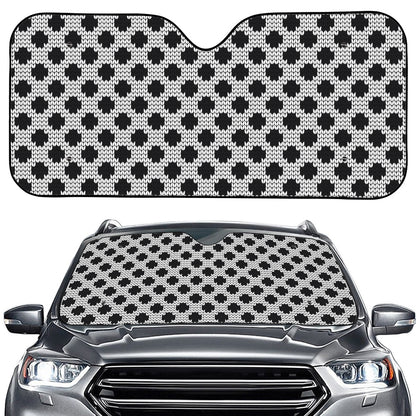 Polka Dot Knitted Pattern Print Car Windshield Sun Shade