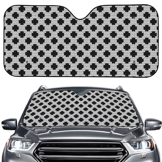 Polka Dot Knitted Pattern Print Car Windshield Sun Shade