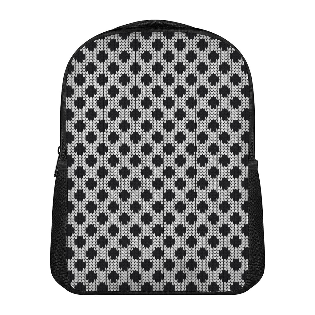 Polka Dot Knitted Pattern Print Casual Backpack
