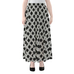 Polka Dot Knitted Pattern Print Chiffon Maxi Skirt
