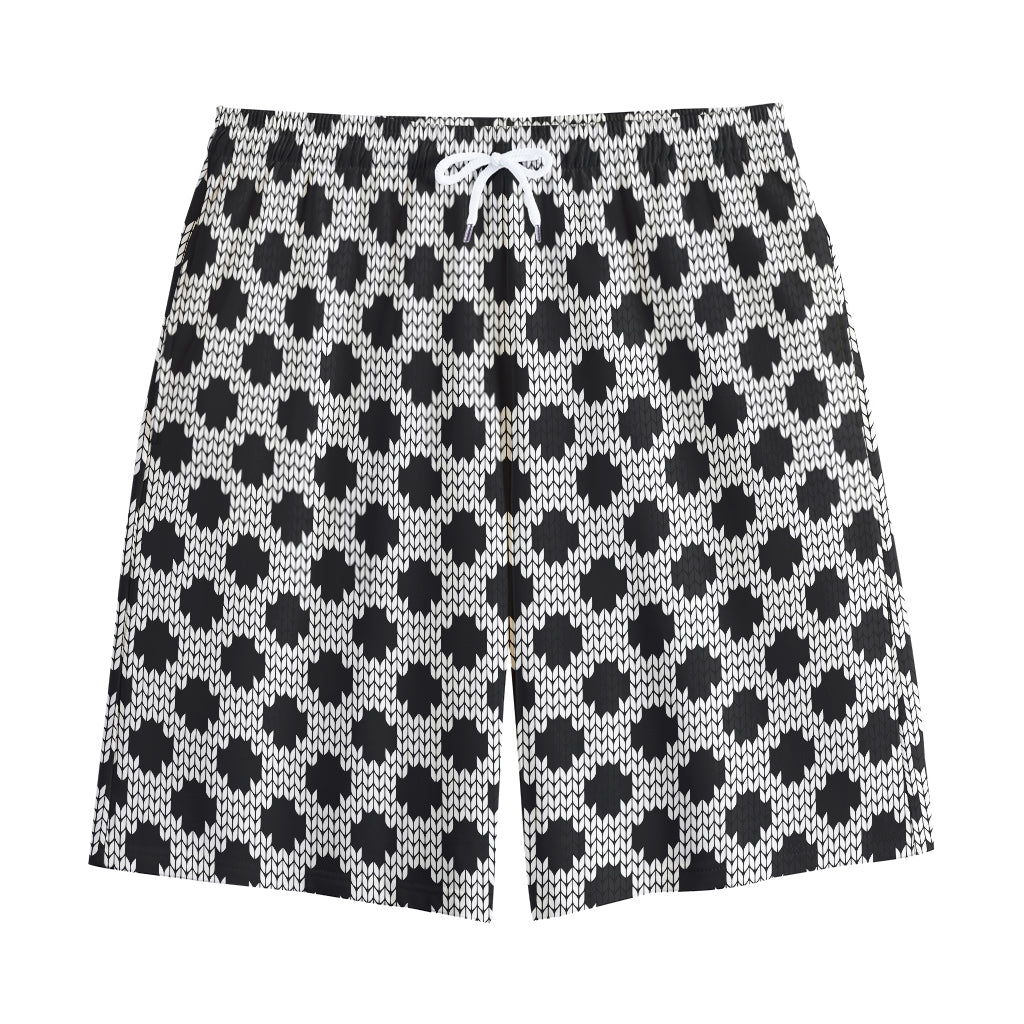 Polka Dot Knitted Pattern Print Cotton Shorts