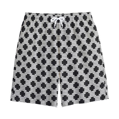 Polka Dot Knitted Pattern Print Cotton Shorts