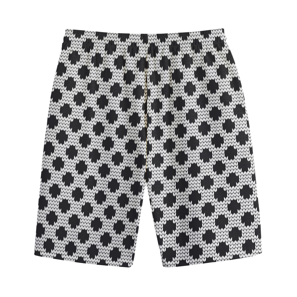 Polka Dot Knitted Pattern Print Cotton Shorts