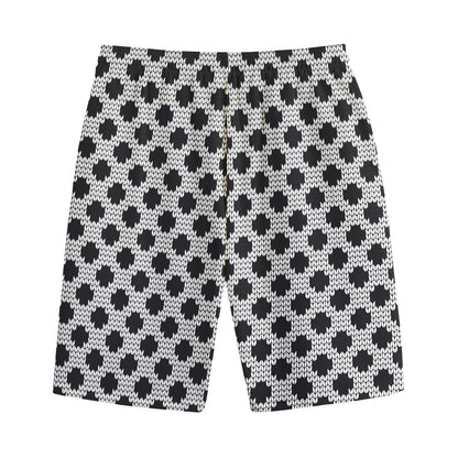 Polka Dot Knitted Pattern Print Cotton Shorts