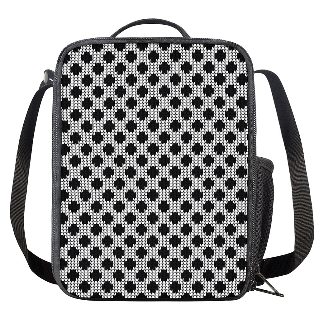 Polka Dot Knitted Pattern Print Crossbody Lunch Bag
