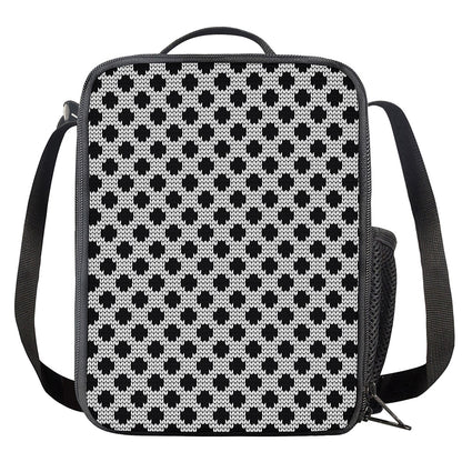 Polka Dot Knitted Pattern Print Crossbody Lunch Bag