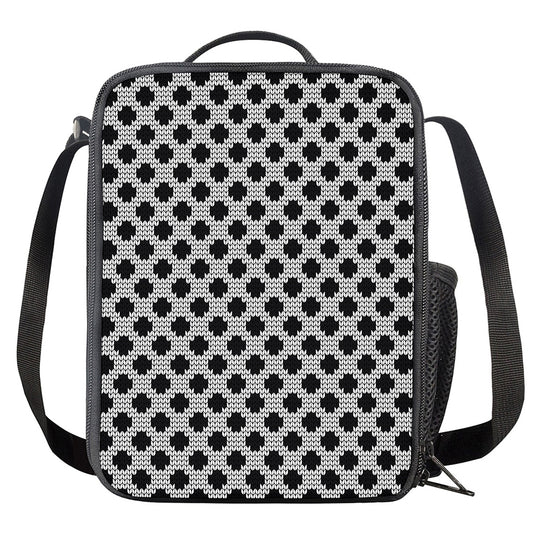 Polka Dot Knitted Pattern Print Crossbody Lunch Bag