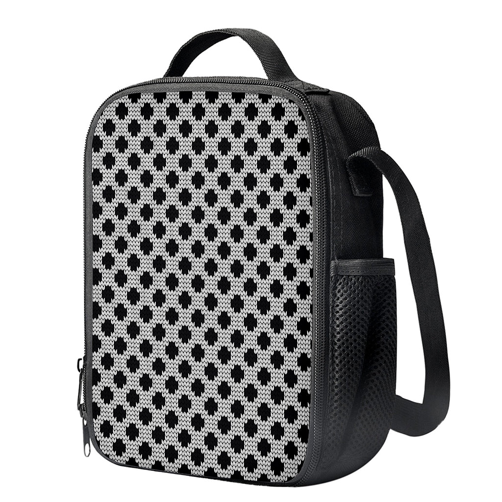 Polka Dot Knitted Pattern Print Crossbody Lunch Bag