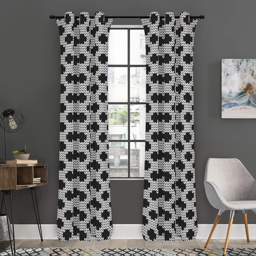 Polka Dot Knitted Pattern Print Curtain