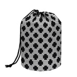 Polka Dot Knitted Pattern Print Drawstring Makeup Bag