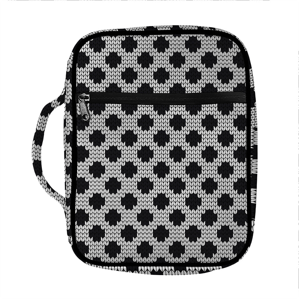 Polka Dot Knitted Pattern Print Front Pocket Bible Bag