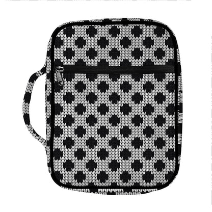 Polka Dot Knitted Pattern Print Front Pocket Bible Bag