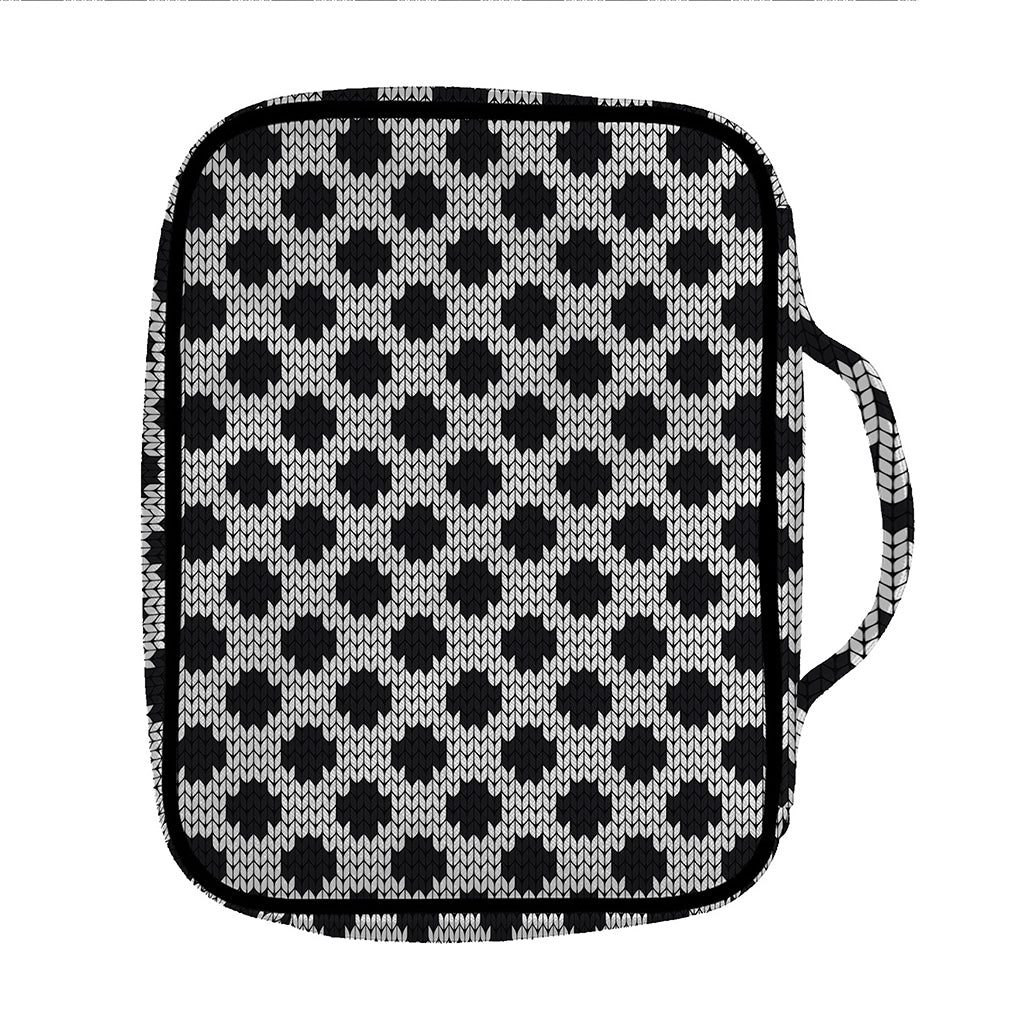 Polka Dot Knitted Pattern Print Front Pocket Bible Bag