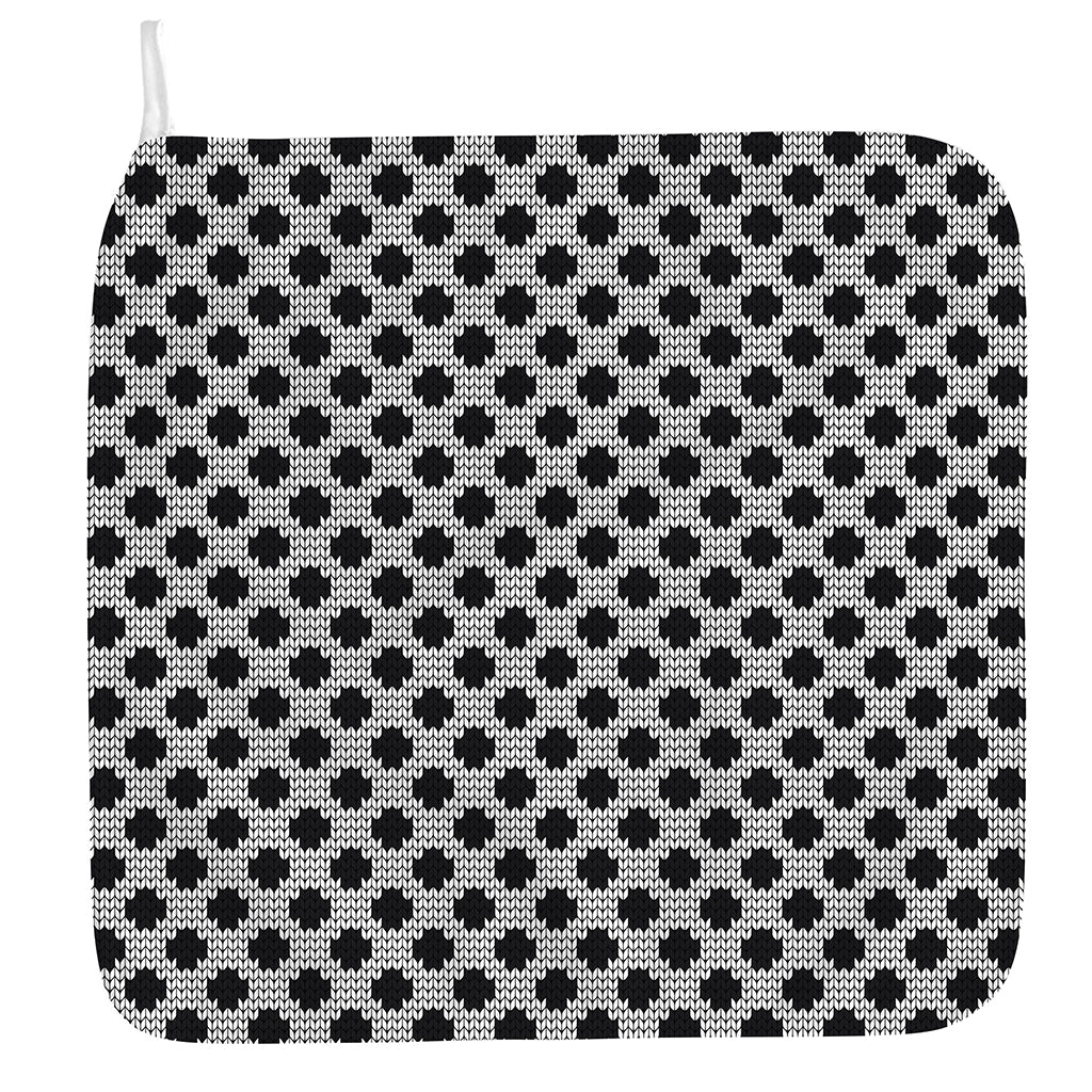 Polka Dot Knitted Pattern Print Hand Towel