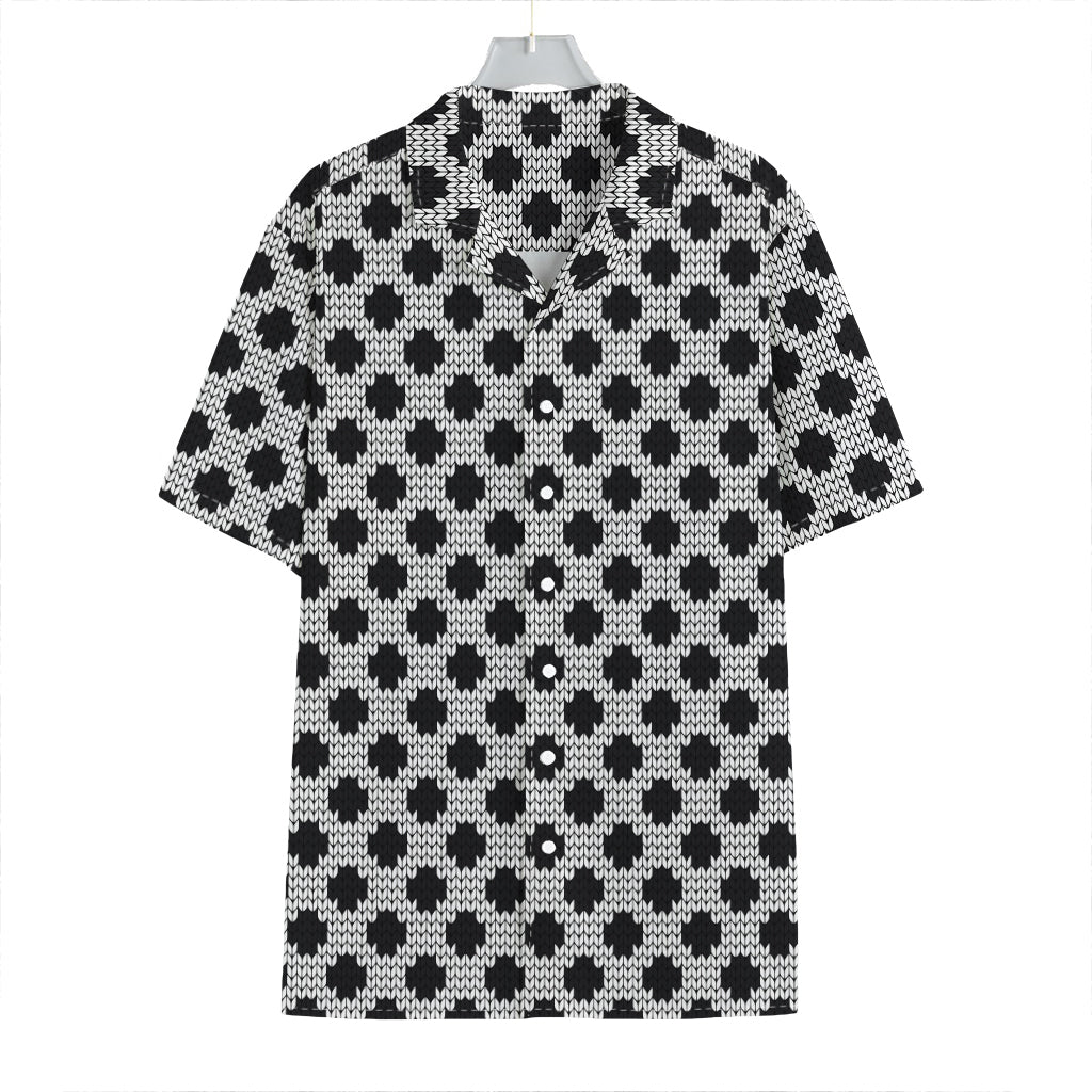 Polka Dot Knitted Pattern Print Hawaiian Shirt