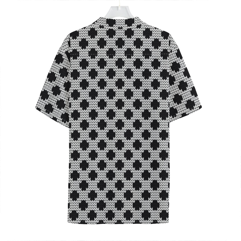 Polka Dot Knitted Pattern Print Hawaiian Shirt