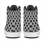 Polka Dot Knitted Pattern Print High Top Leather Sneakers
