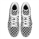Polka Dot Knitted Pattern Print High Top Leather Sneakers