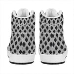 Polka Dot Knitted Pattern Print High Top Leather Sneakers