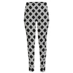 Polka Dot Knitted Pattern Print High-Waisted Pocket Leggings